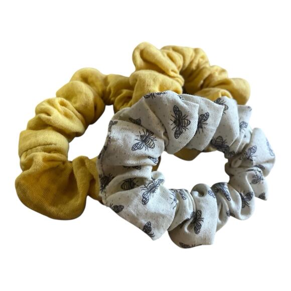 Assorted Hair Scrunchies Handmade Yellow 100% Cotton Bumble Bee Theme NEW X3 - Picture 2 of 6
